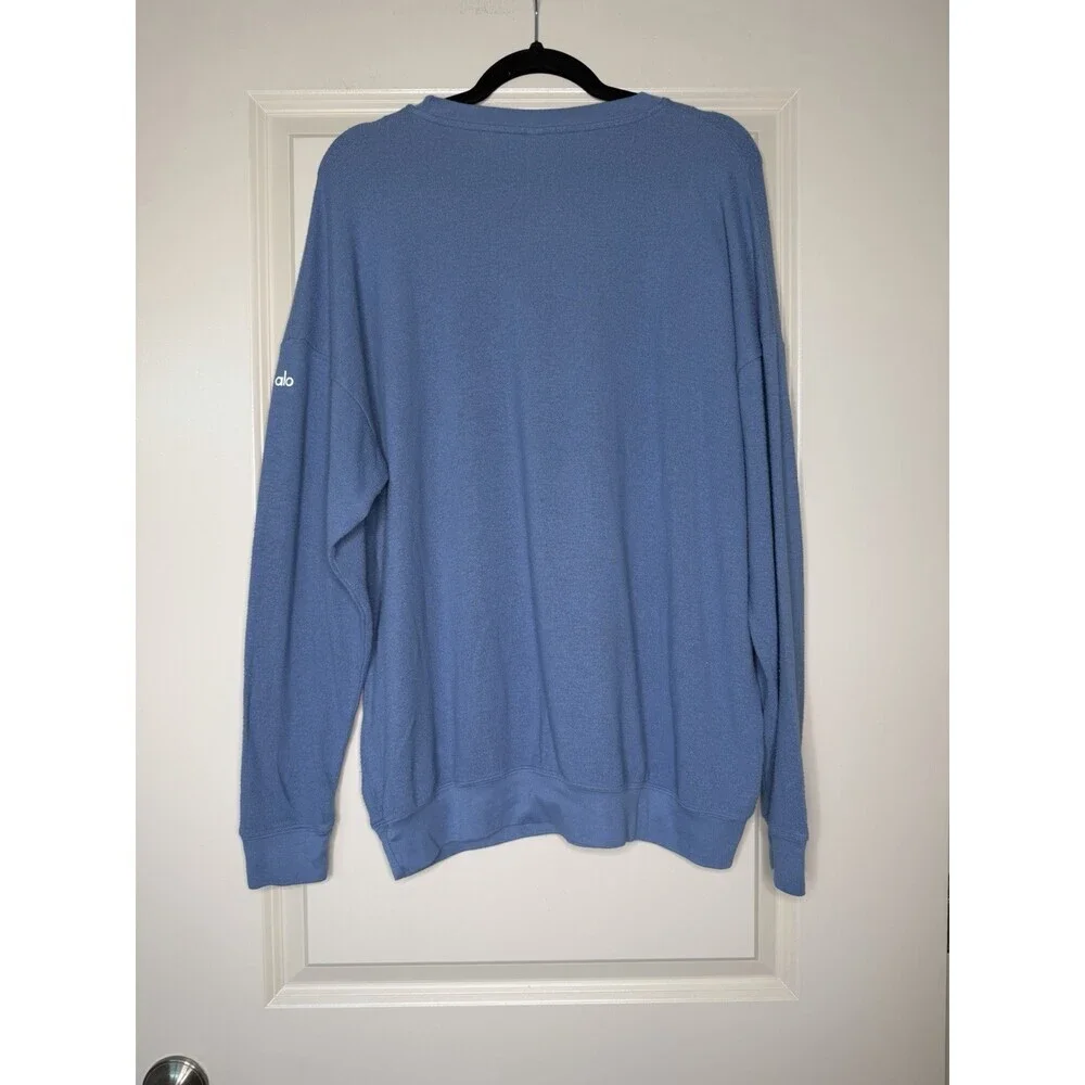 Alo Yoga Soho Pullover in Blue Size Medium